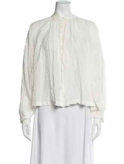 Pre-owned Doen Long Sleeve Blouse In Neutrals