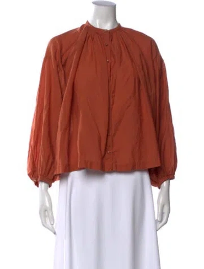 Pre-owned Doen Long Sleeve Blouse In Orange