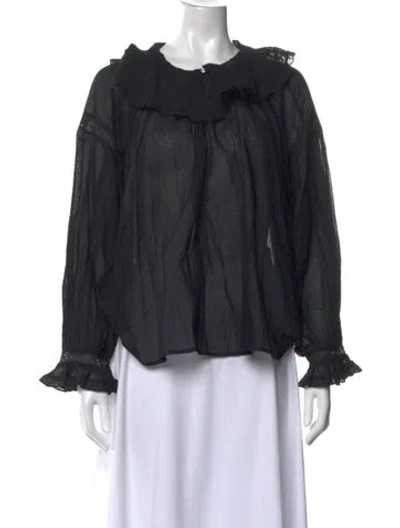 Pre-owned Doen Long Sleeve Blouse W/ Tags In Blue