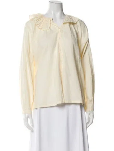 Pre-owned Doen Long Sleeve Blouse W/ Tags In Neutral
