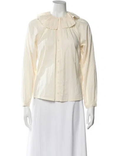 Pre-owned Doen Long Sleeve Blouse W/ Tags In Neutral