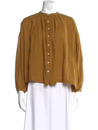Pre-owned Doen Long Sleeve Blouse In Yellow