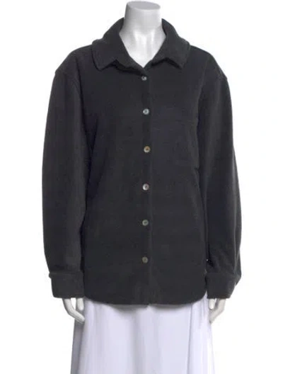 Pre-owned Doen Long Sleeve Button-up Top In Gray