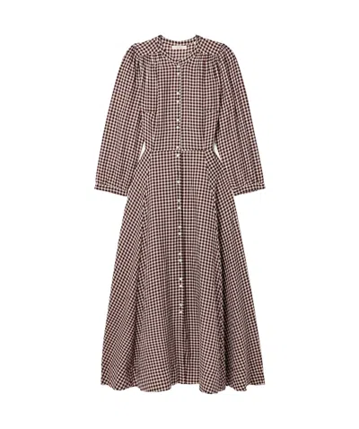 Doen Long Sleeve Dress In Brown