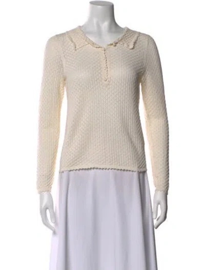 Pre-owned Doen Long Sleeve Polo In Neutral