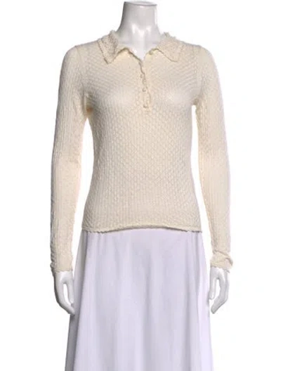 Pre-owned Doen Long Sleeve Polo In Neutrals