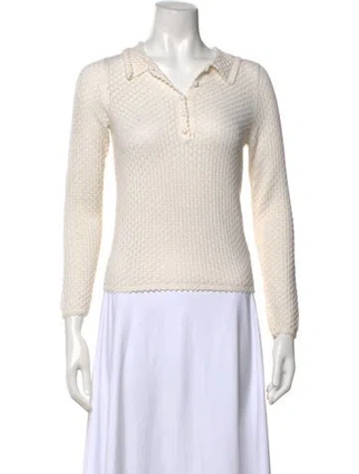 Pre-owned Doen Long Sleeve Polo W/ Tags In Neutral