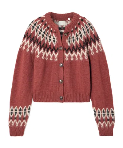 Doen Long-sleeved Cardigan In Burgundy