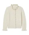 Doen Claudie Ruffled Pointelle-knit Alpaca-blend Cardigan In Neutral