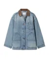 Doen Pascual Corduroy-trimmed Denim Jacket In Blue