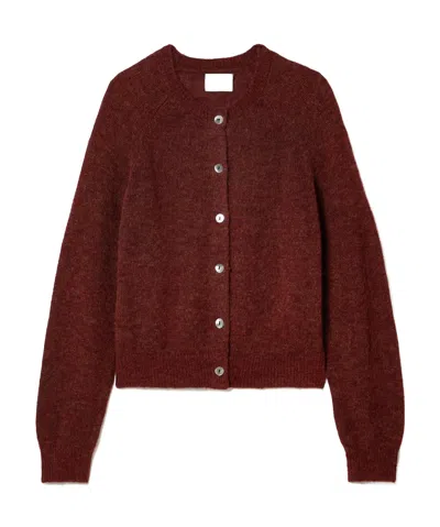Doen Petra Knitted Cardigan In Burgundy