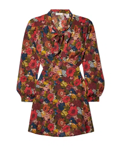 Doen Long-sleeved Mini Dress In Red