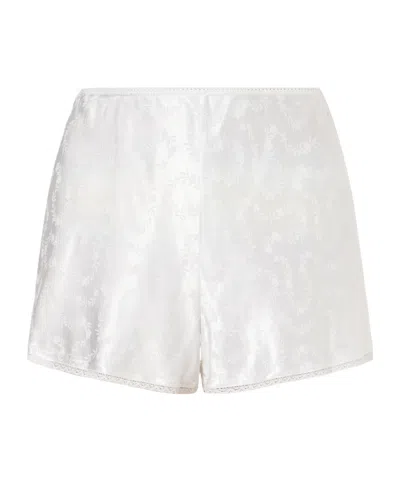 Doen Loren Floral Jacquard Shorts In White