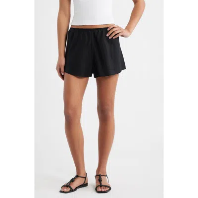 Doen Dôen Loren Linen Shorts In Black
