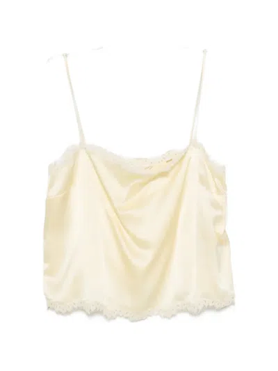 Doen Loure Lace-trim Top In Yellow