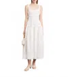 Doen Marianne Shirred Organic Cotton-poplin Midi Dress In White