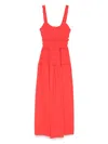 Doen Marianne Shirred Cotton-poplin Midi Dress