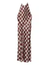 Doen Maxime Checked Maxi Dress In Brown