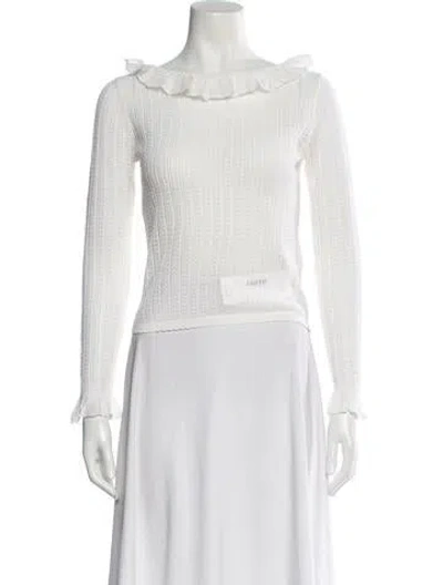 Pre-owned Doen Merino Wool Asymmetrical Blouse W/ Tags In Neutral