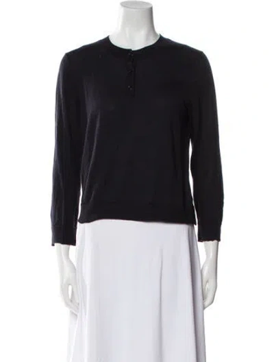 Pre-owned Doen Merino Wool Crew Neck Sweater In Blue