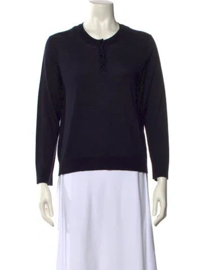 Pre-owned Doen Merino Wool Crew Neck Sweater In Blue