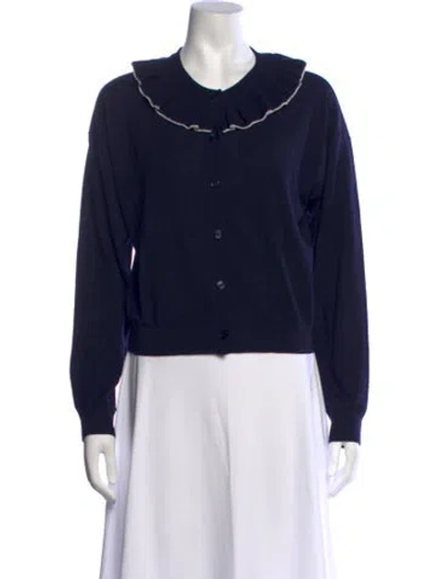 Pre-owned Doen Merino Wool Crew Neck Sweater In Blue
