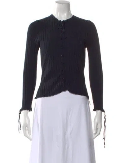 Pre-owned Doen Merino Wool Crew Neck Sweater In Blue