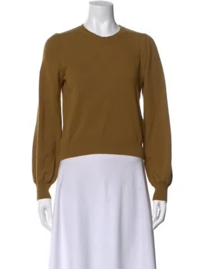 Pre-owned Doen Merino Wool Crew Neck Sweater In Brown
