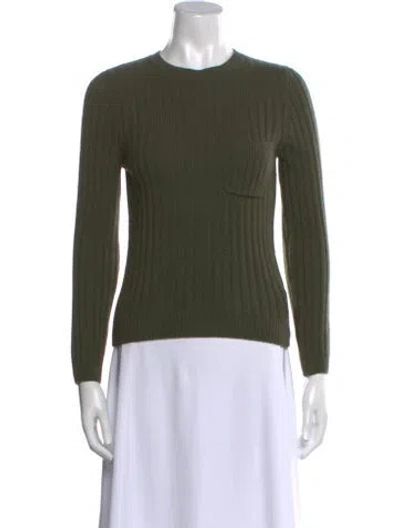 Pre-owned Doen Merino Wool Crew Neck Sweater In Green