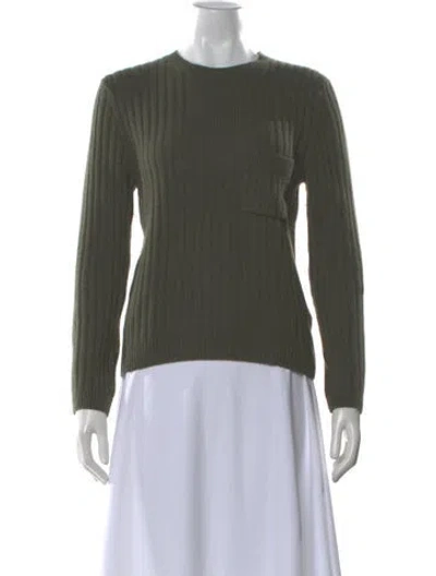 Pre-owned Doen Merino Wool Crew Neck Sweater In Green