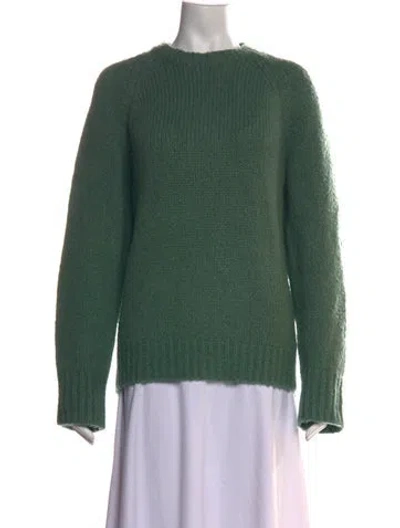 Pre-owned Doen Merino Wool Crew Neck Sweater In Green