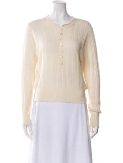 Pre-owned Doen Merino Wool Crew Neck Sweater In Neutral