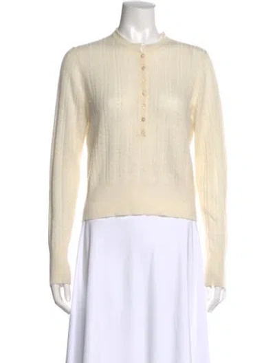 Pre-owned Doen Merino Wool Crew Neck Sweater In Neutral