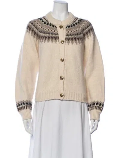Pre-owned Doen Merino Wool Crew Neck Sweater In Neutral