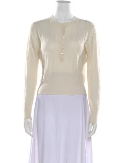 Pre-owned Doen Merino Wool Crew Neck Sweater In Neutral