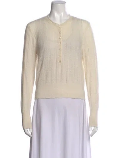 Pre-owned Doen Merino Wool Crew Neck Sweater In Neutral