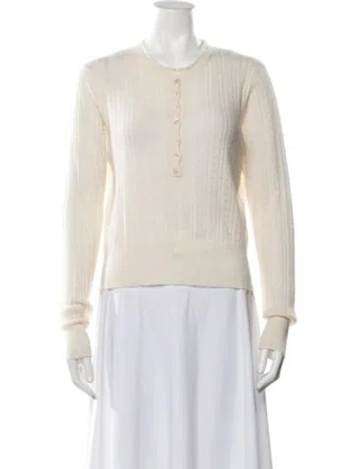 Pre-owned Doen Merino Wool Crew Neck Sweater In Neutral