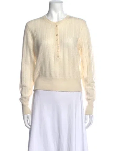 Pre-owned Doen Merino Wool Crew Neck Sweater In Neutral