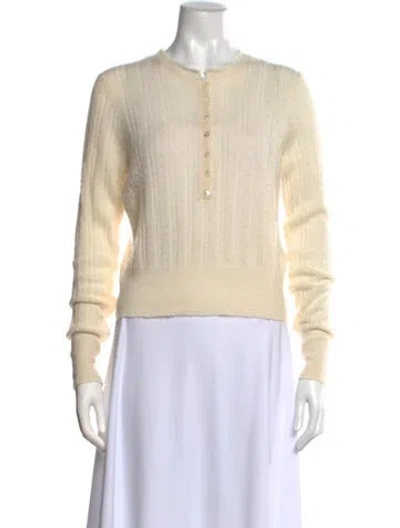 Pre-owned Doen Merino Wool Crew Neck Sweater In Neutral
