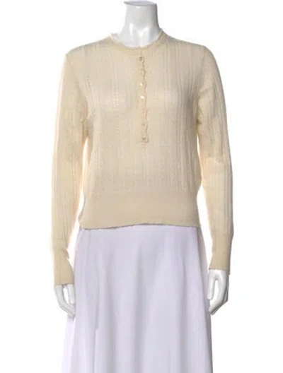 Pre-owned Doen Merino Wool Crew Neck Sweater In Neutrals