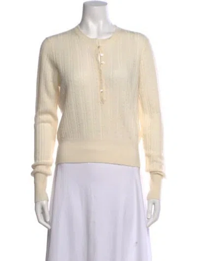 Pre-owned Doen Merino Wool Crew Neck Sweater In Neutrals