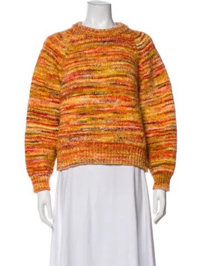 Pre-owned Doen Merino Wool Crew Neck Sweater In Orange