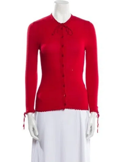 Pre-owned Doen Merino Wool Crew Neck Sweater In Red