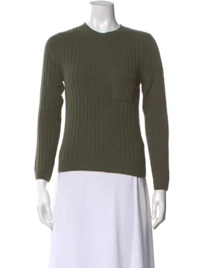 Pre-owned Doen Merino Wool Crew Neck Sweater W/ Tags In Green