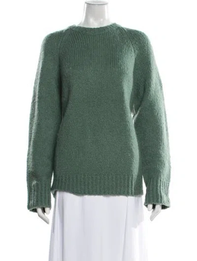Pre-owned Doen Merino Wool Crew Neck Sweater W/ Tags In Green