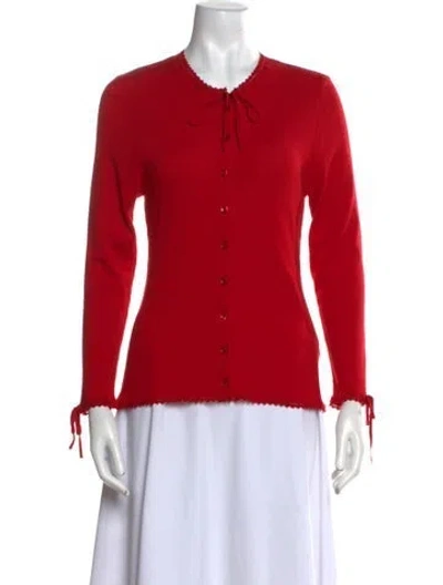 Pre-owned Doen Merino Wool Long Sleeve Top In Red