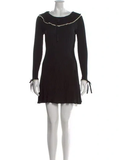 Pre-owned Doen Merino Wool Mini Dress In Black