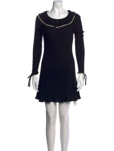 Pre-owned Doen Merino Wool Mini Dress In Black