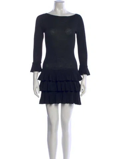 Pre-owned Doen Merino Wool Mini Dress In Blue