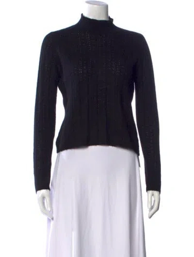 Pre-owned Doen Merino Wool Mock Neck Sweater In Black